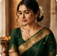 Pankhudee Forest Green Saree Styling