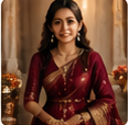 Pankhudee Royal Burgundy Silk Saree