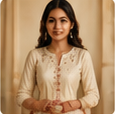 Ivory Embroidered Kurti