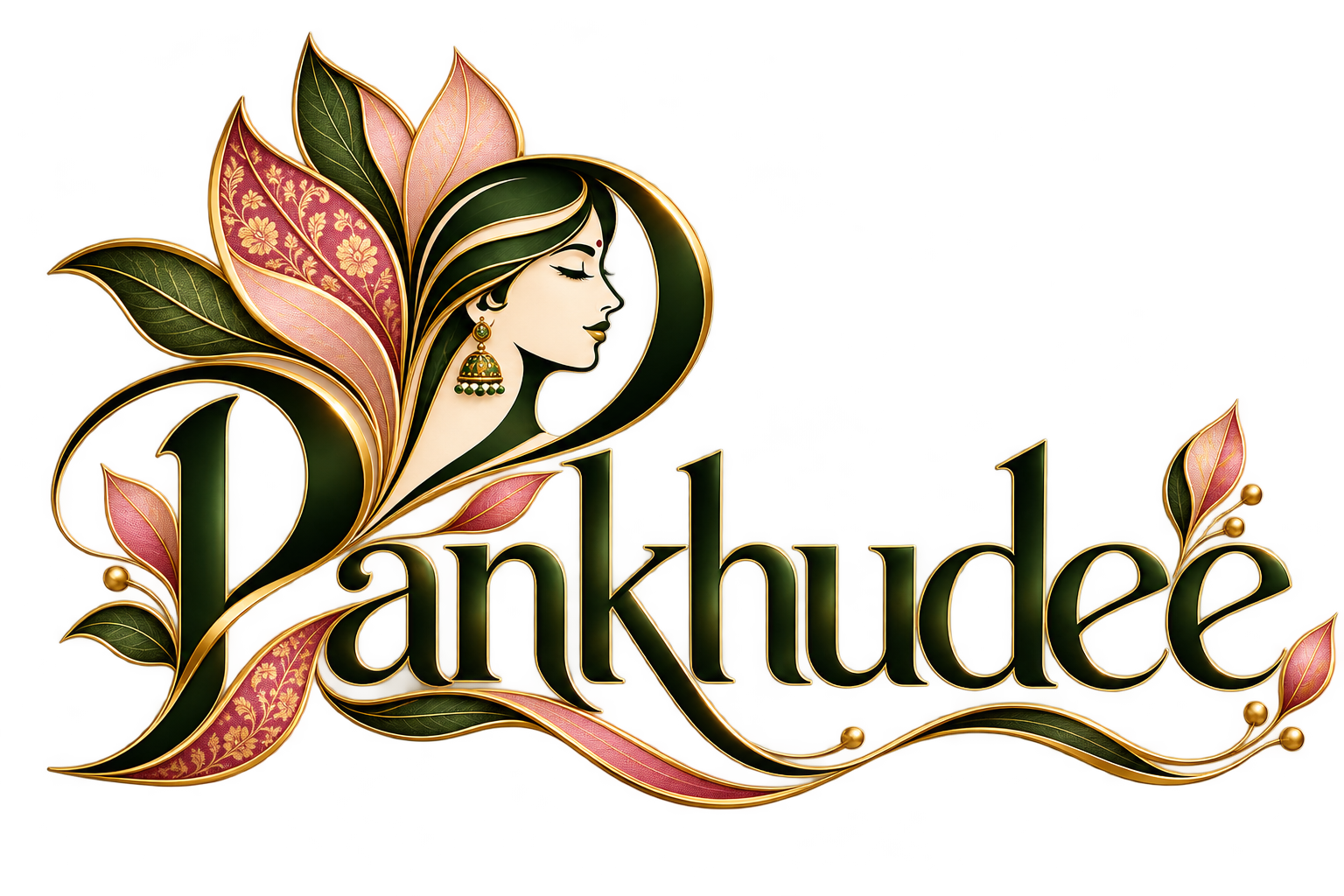 Pankhudee Floral Gold Logo